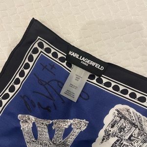 Karl Lagerfeld Paris Silk Blue Scarf *never worn!